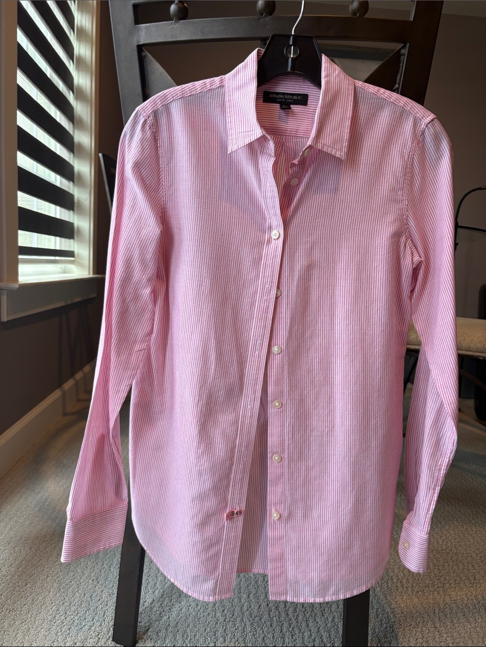 Banana Republic women’s Pink and White Thin-Stripe Shirt